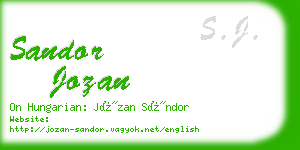 sandor jozan business card